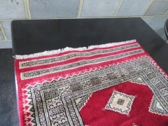 Persian Rug, KQU9LRB8, Hallway Runner, Red, Black & Cream Pakistan Pure Wool Pile JALDAR, 3210mm L x 750mm W - 6