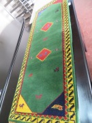 Persian Rug, KWFAV6PL, Hallway Runner, Green, Red, Blue & Yellow India Pure Wool Pile GABBEH, 2000mm L x 720mm W - 2