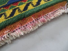 Persian Rug, KWFAV6PL, Hallway Runner, Green, Red, Blue & Yellow India Pure Wool Pile GABBEH, 2000mm L x 720mm W - 4