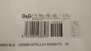 Dolce & Gabbana Sandalo Denim Vitello Tessuto - DS2050 / E7678 / 80650 - Size: 39 - 3