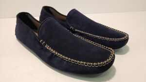 Canali Mens Blue Soft Suede Slippers - Size: 45 - 2