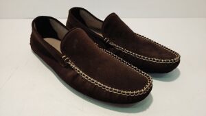 Canali Mens Brown Soft Suede Slippers - Size: 43 - 2