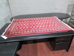 Persian Rug, KS5U8MLF, Red, Black & Cream Pakistan Pure Wool Pile BAKHARA, 1840mm L x 1250mm W - 2