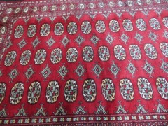 Persian Rug, KS5U8MLF, Red, Black & Cream Pakistan Pure Wool Pile BAKHARA, 1840mm L x 1250mm W - 3