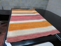 Persian Rug, KDHPUBXC, Orange, Red & Cream Striped Afghanistan Pure Wool Pile GABBEH, 1830mm L x 1180mm W