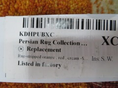 Persian Rug, KDHPUBXC, Orange, Red & Cream Striped Afghanistan Pure Wool Pile GABBEH, 1830mm L x 1180mm W - 4