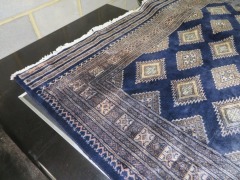 Persian Rug, KEJDGOWP, Blue & Cream Kismir Pure Wool Pile, 2440mm L x 1660mm W - 3