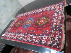 Persian Rug, KN6UH2CN, Red & Blues Afghanistan Pure Wool Pile MESHWANI, 1640mmL x 1140mm W