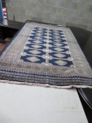 Persian Rug, K8D3UQXH, Blue & Beige Kashmir Pure Wool Pile Jaldar, 2160mm L x 1350mm W