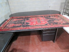 Persian Rug, KVJPUJGY, Red & Black Sad Oriental Carpet Wool Pile, 2630mm L x 1180mm W - 3