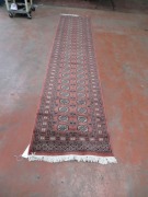 Persian Rug, KADD2X6K, Hallway Runner, Brown & White Pakistan Pure Wool Pile Fine Tekke, 3590mm L x 780mm W - 2
