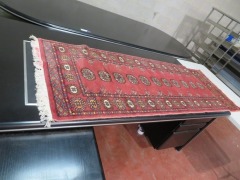 Persian Rug, K8UK7KA, Pink & Beige, Pakistan Pure Wool Pile BOKHARA, 2200mm L x 770mm W (Stains on Tassels) - 2