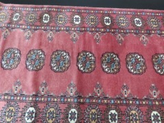 Persian Rug, K8UK7KA, Pink & Beige, Pakistan Pure Wool Pile BOKHARA, 2200mm L x 770mm W (Stains on Tassels) - 5