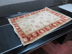Persian Rug, K361J681, Red & Cream Afghanistan Pure Wool Pile CHOBI, 1200mm L x 860mm W (Stains on Rug) - 3