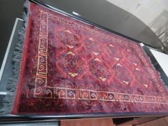 Persian Rug, KXAYRLWX, Black, Red, Beige & Dark Tassels Pakistan Pure Wool Pile, 1520mm L x1040mm W - 3
