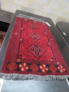Persian Rug, K4X4P7SL, Red & Black Afghanistan Pure Wool Pile KHALMOHAMMDI, 1250mm L x 770mm W