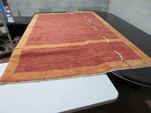 Persian Rug, KVFUEZIU, Red & Orange Afghanistan Pure Wool Pile GABBEH, 1420mm L x 920mm W