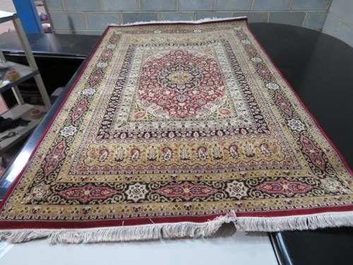Persian Rug, K33AM72B, Red, Gold, Yellow, Floral Pakistan Pure Wool Pile SOOTRI Fine, 2170mm L x 1370mm W