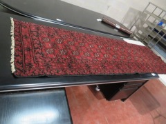 Persian Rug, K9M8P3VF, Black, Red & Cream Afghanistan Pure Wool Pile TURKOMAN, 2760mm L x 870mm W - 3