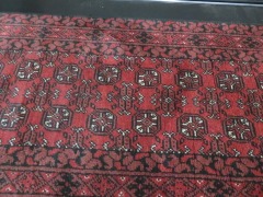 Persian Rug, K9M8P3VF, Black, Red & Cream Afghanistan Pure Wool Pile TURKOMAN, 2760mm L x 870mm W - 4