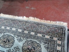 Persian Rug, KOXQUXJO, Hallway Runner, Greys & Cream Pakistan Pure Wool Pile BOKHARA, 1880mm L x 650mm W - 5