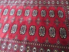 Persian Rug, Red, Black & Cream Pakistan Pure Wool Pile MORT BOKHARI, 1160mm L x 940mm W - 4