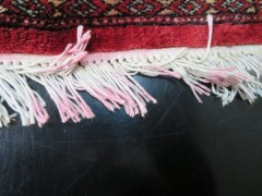 Persian Rug, Red, Black & Cream Pakistan Pure Wool Pile MORT BOKHARI, 1160mm L x 940mm W - 5