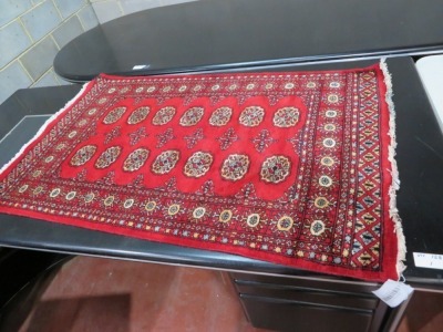 Persian Rug, KCE44ZSM, Red, Black & Beige Pakistan Pure Wool Pile BORHARA, 1510mm L x 940mm W