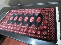 Persian Rug, K71KZZAS, Black, Red & Cream Pakistan Pure Wool Pile BORHARA, 1430mm L x 780mm W