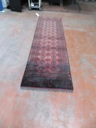 Persian Rug, K5W2GU26, Hallway Runner, Red, Black & Beige Pakistan Hand Knotted Wool Rug, 2880mm L x 800mm W - 3