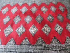 Persian Rug, K2ES8NP8, Red & Beige Kishmir Pure Wool Pile Kishmiri, 2350mm L x 1720mm W - 5