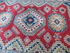 Persian Rug, KMMYQ5BW, Red, Green, Blue & Cream Afghanistan Pure Wool Pile KAZAK, 2220mm L x 1530mm W - 3