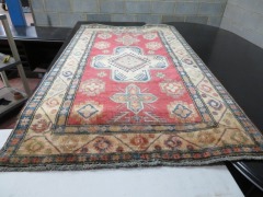 Persian Rug, KDUK78U2, Red, Blue, Cream & Green Afghanistan Pure Wool Pile KAZAK, 2160mm L x 1310mm W