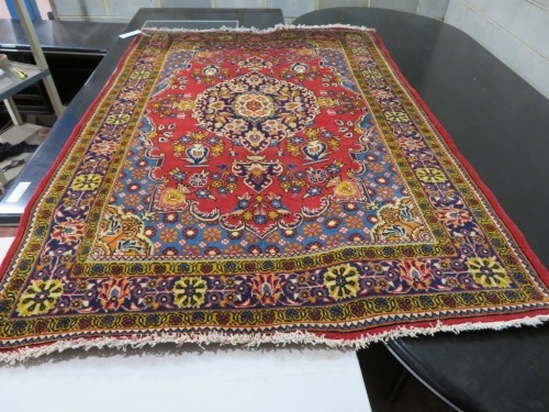 Persian Rug, KUMHAKFR, Red, Blue, Beige, Yellow & Black Afghanistan Pure Wool Pile SIRIAN, 2050mm L x 1490mm W