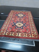 Persian Rug, K5ZERFN9, Reds, Black & Beige Afghanistan Pure Wool KANGHAI, 1290mm L x 860mm W - 2
