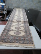 Persian Rug, KIUXD771, Hallway Runner, Beige & Brown Pakistan Pure Wool Pile JALDER, 3100mm L x 780mm W