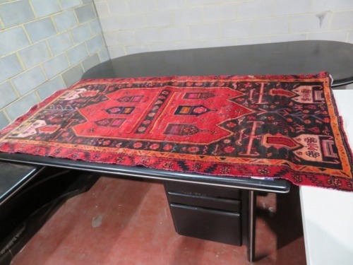 Persian Rug, K3UAHHCE, Red, Black & Orange Persian Wool Pile Sad Oriental Carpets, 2530mm L x 1200mm W