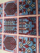 Persian Rug, KHKPPR83, Red, Blue & Beige Wool Pile, 1050mm L x 740mm W - 3