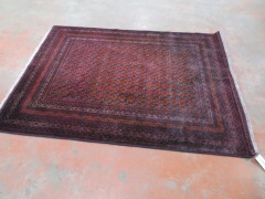 Persian Rug, K904W2UM, Reds, Orange & Blues Afghanistan Pure Wool Pile ROSHANI, 1980mm L x 510mm W (Stained Dye Run) - 2