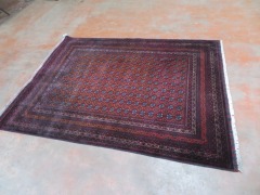 Persian Rug, K904W2UM, Reds, Orange & Blues Afghanistan Pure Wool Pile ROSHANI, 1980mm L x 510mm W (Stained Dye Run) - 4