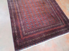 Persian Rug, K904W2UM, Reds, Orange & Blues Afghanistan Pure Wool Pile ROSHANI, 1980mm L x 510mm W (Stained Dye Run) - 5