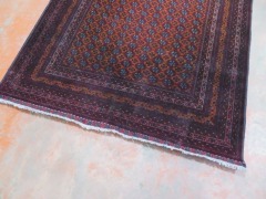 Persian Rug, K904W2UM, Reds, Orange & Blues Afghanistan Pure Wool Pile ROSHANI, 1980mm L x 510mm W (Stained Dye Run) - 6