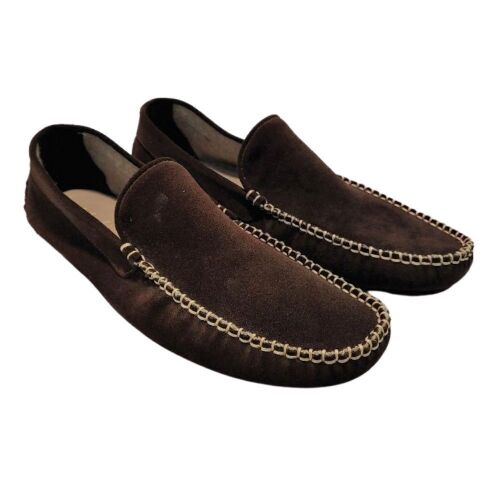 Canali Mens Brown Soft Suede Slippers - Size: 43