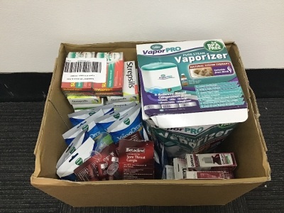Carton of Cold & Flu Related Pharmacy Items